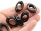 8 23mm Black Plastic Oval Ring Beads - Oval Bead Frames